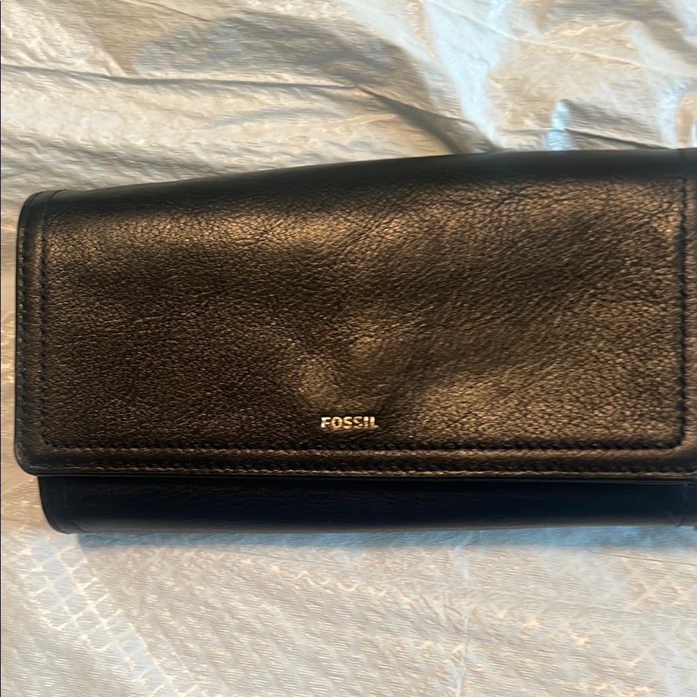 Fossil Black Leather Clutch